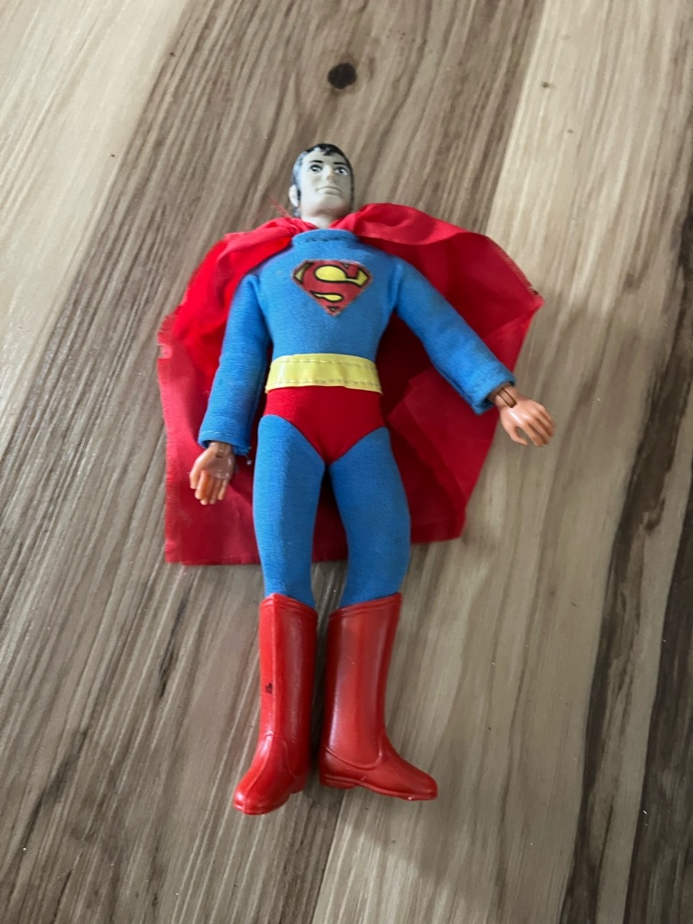 Vintage Superman Action Figure with Red Cape